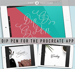 极品Procreate笔刷－蘸笔书写效果：Dip Pen for Procreate App